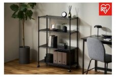 カラーメタルラック　ウッドボード付き CMM-75104B ブラック