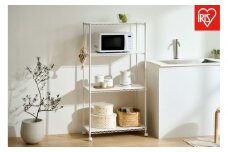 カラーメタルラック　ウッドボード付き CMM-75144B ホワイト