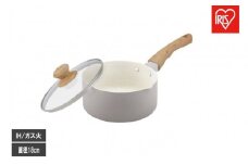 ナチュかる片手なべ１８cm　ＩＨ・ガス火対応 NTL-P18 パールグレー×アイボリー