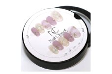 ネイルチップ　ミディアム【月紫】XSサイズ　Antellijan大宮ネイルサロンのハンドメイド　M3-XS　【11100-2130】